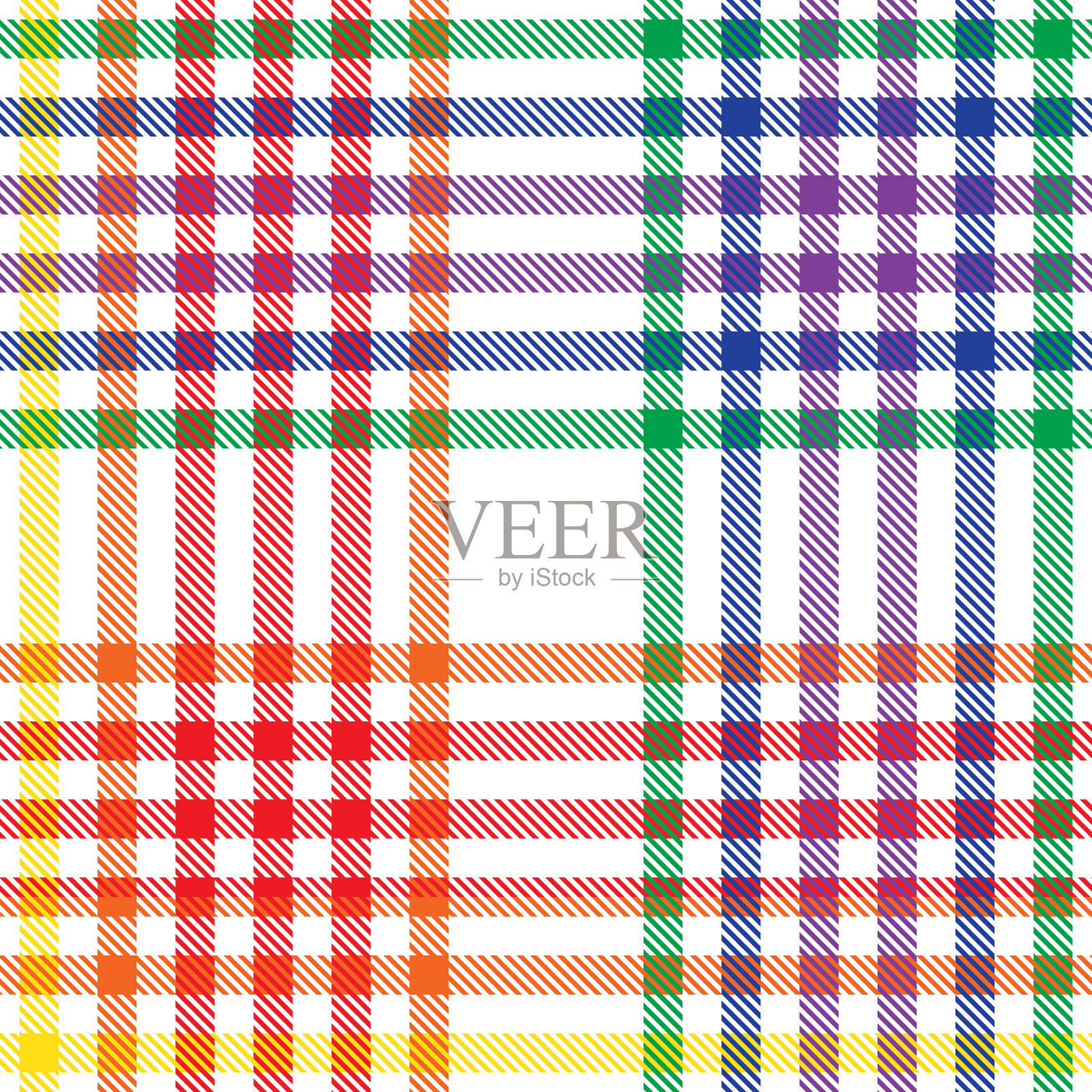 彩虹峡谷格子纹理无缝图案插画图片素材