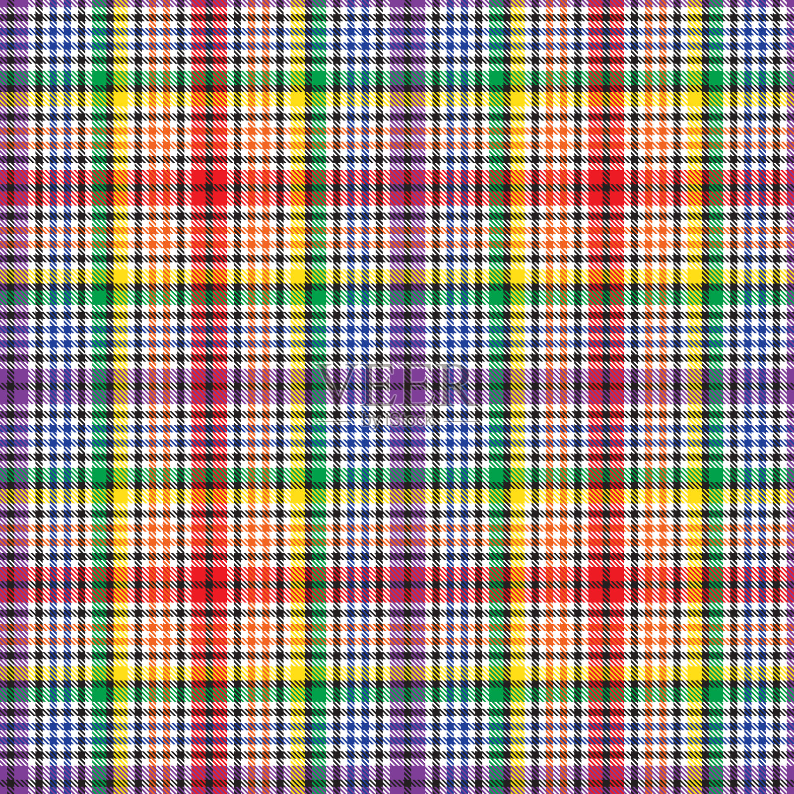 彩虹峡谷格子纹理无缝图案插画图片素材