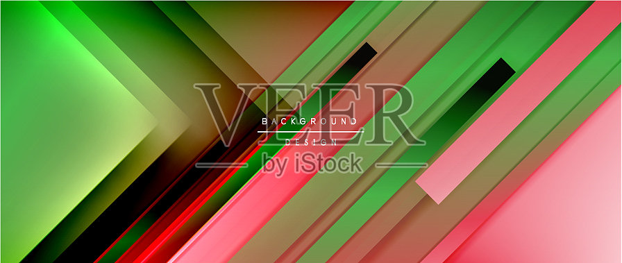 动态线条上的流体颜色梯度流行设计模板素材