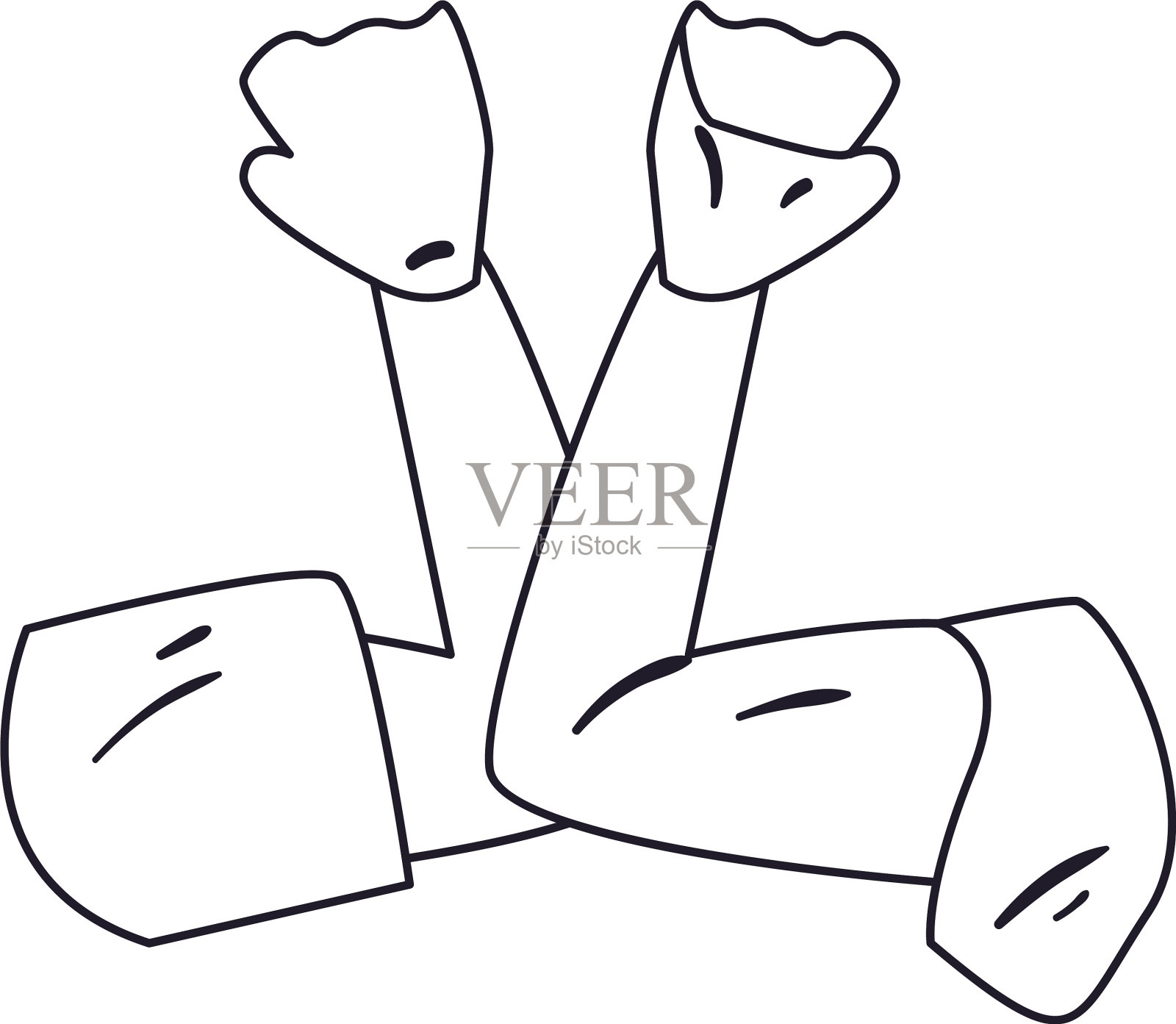 你好触摸手肘线条风格图标设计元素图片