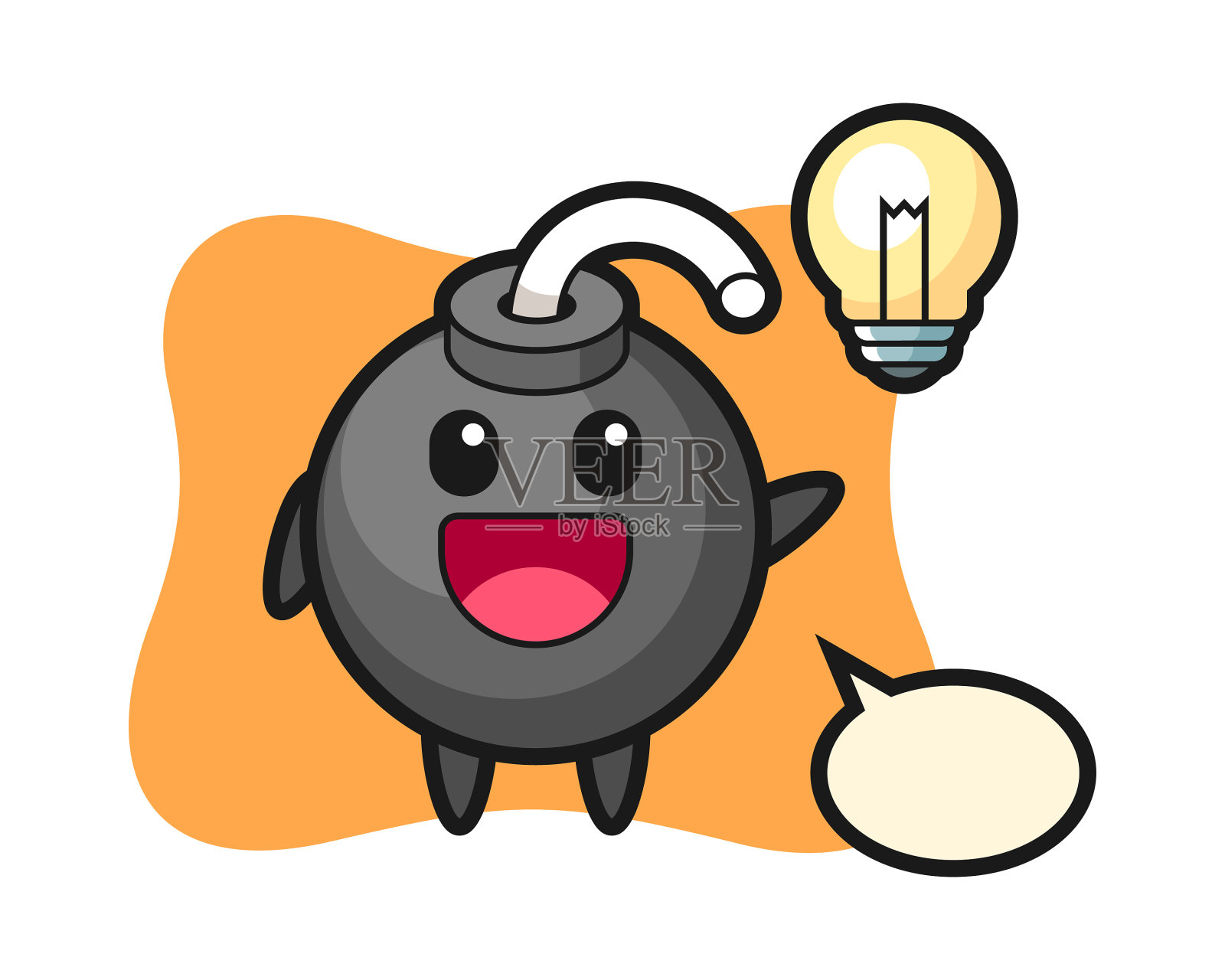 炸弹人物卡通的想法插画图片素材