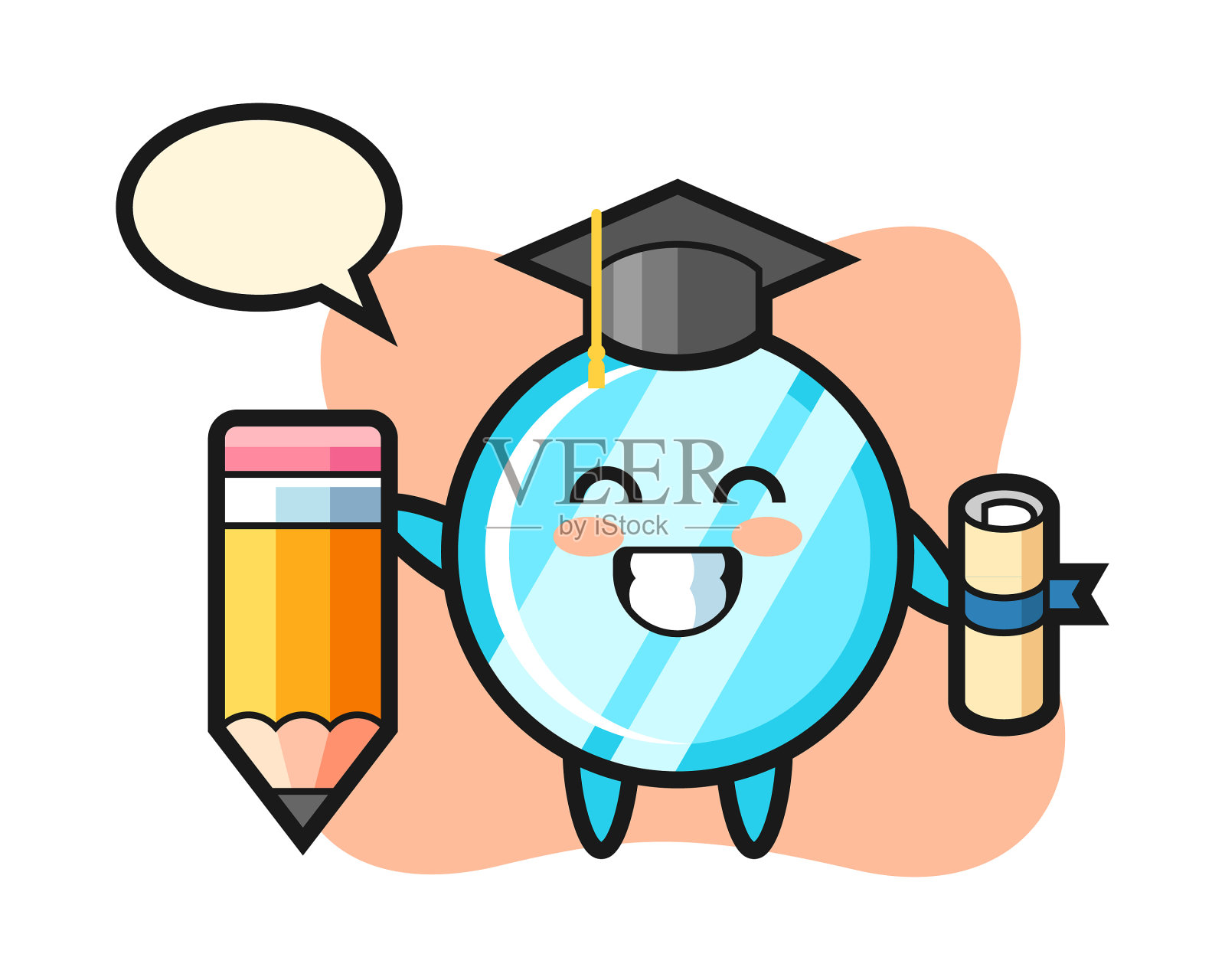 镜子漫画是毕业用的大铅笔插画图片素材