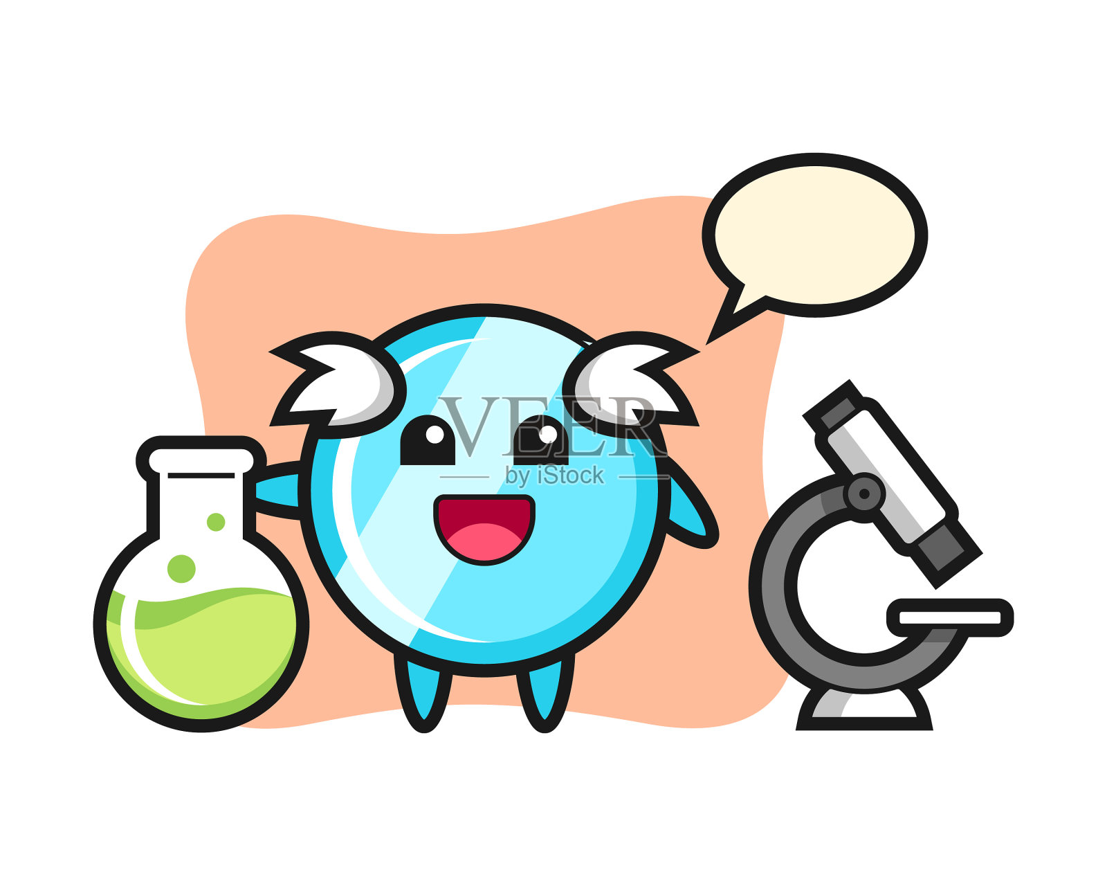 吉祥物的角色化身为科学家插画图片素材