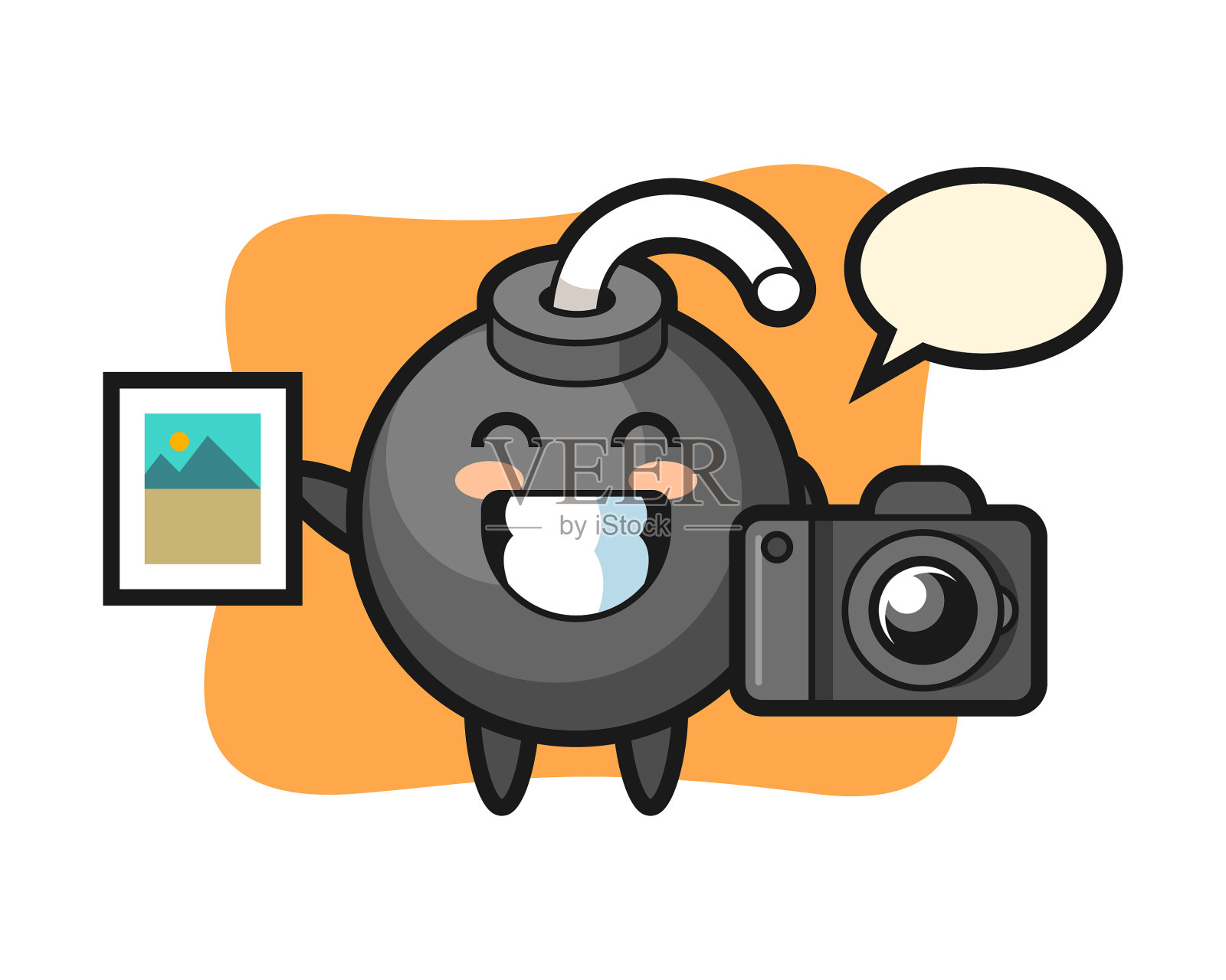 角色炸弹作为摄影师插画图片素材