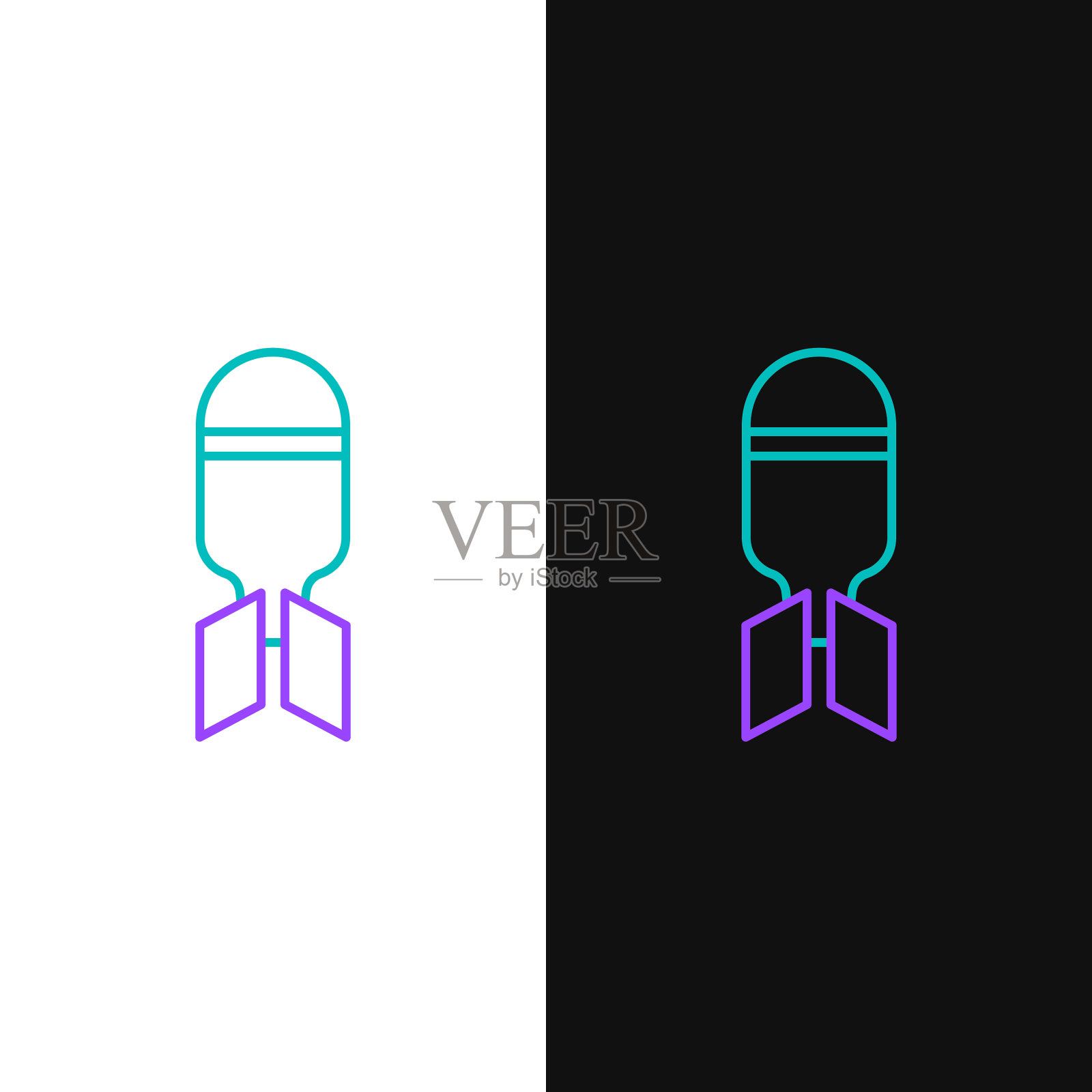 线航空炸弹图标孤立在白色和图标素材