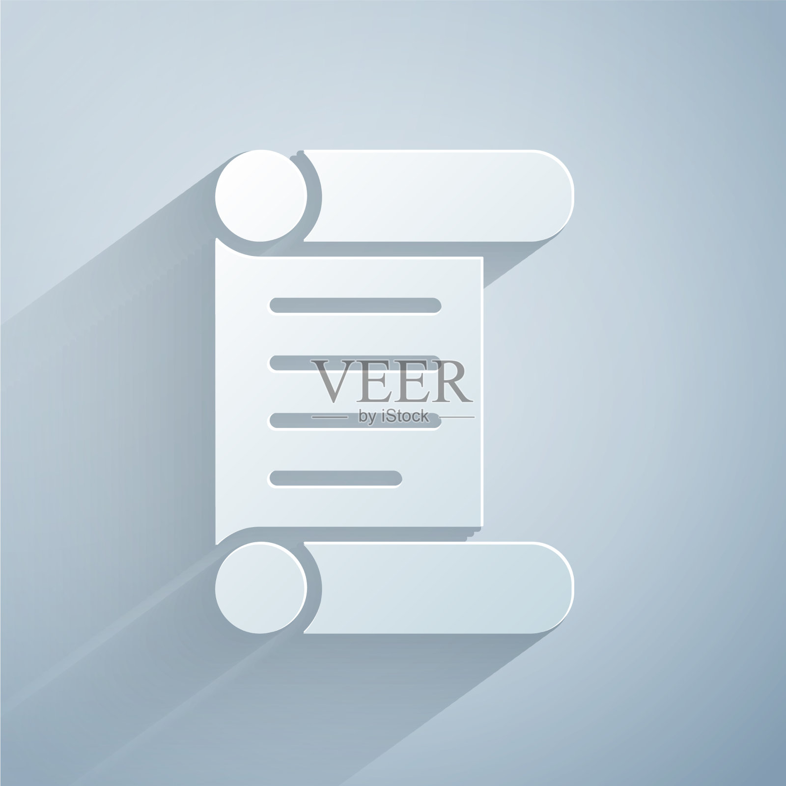 剪纸法令纸羊皮纸卷轴图标插画图片素材