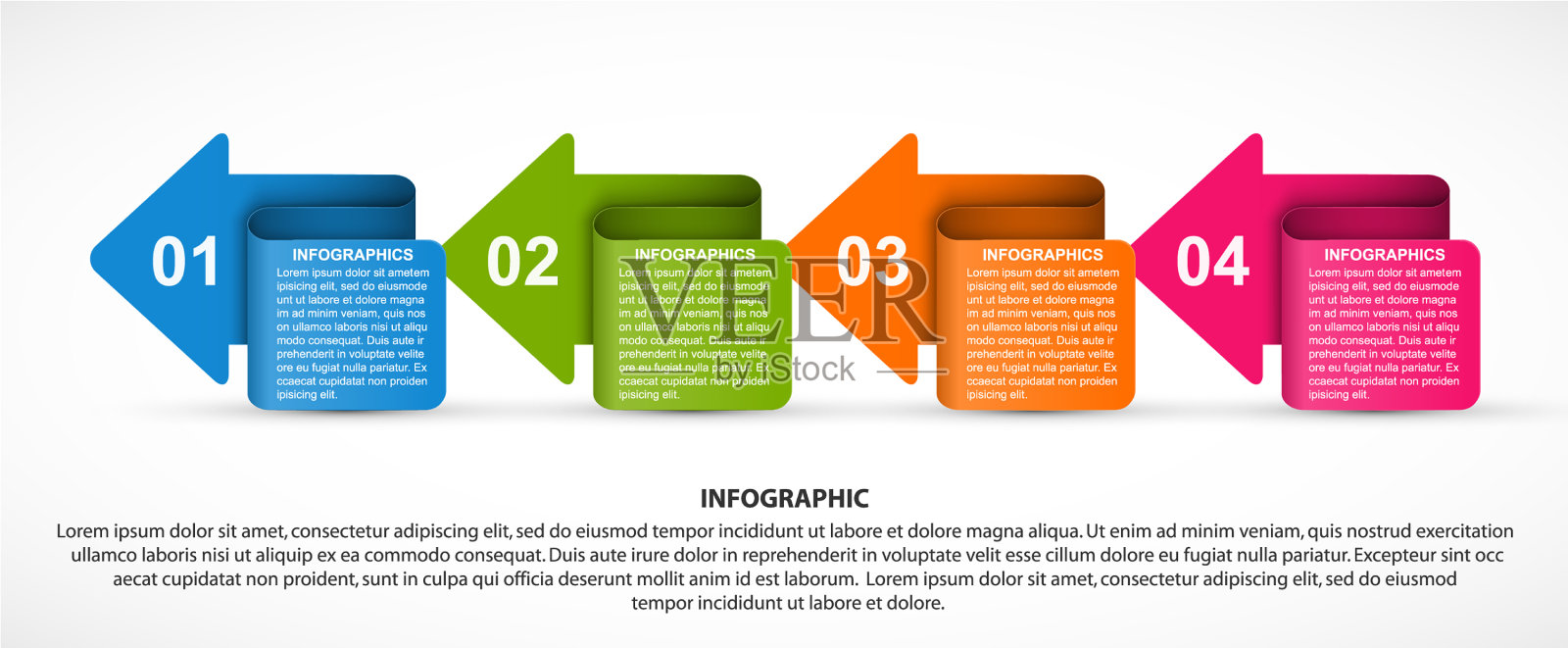 信息图模板与箭头信息图插画图片素材