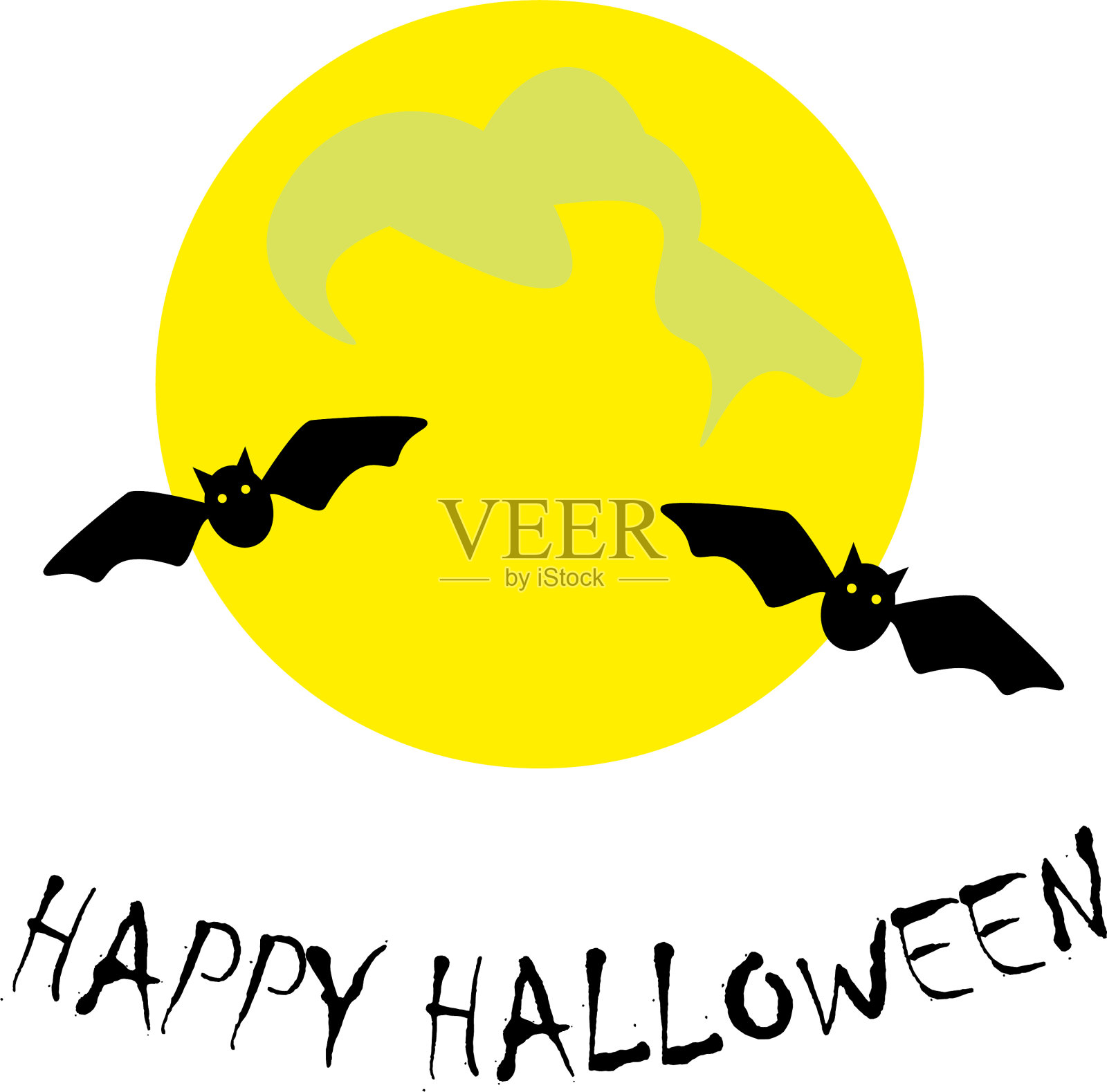 万圣节海报横幅图标飞行蝙蝠设计模板素材