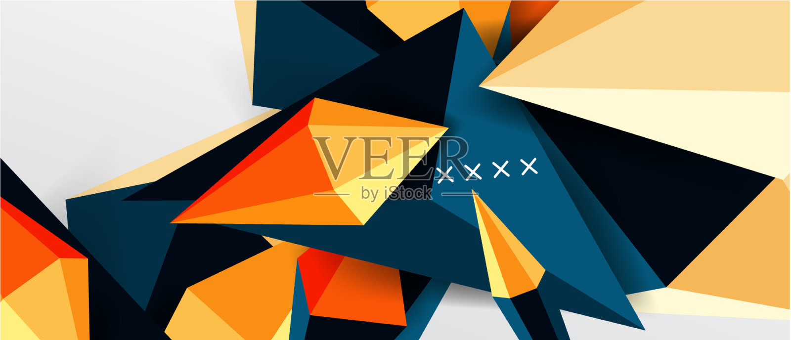 三维低聚抽象形状背景插画图片素材