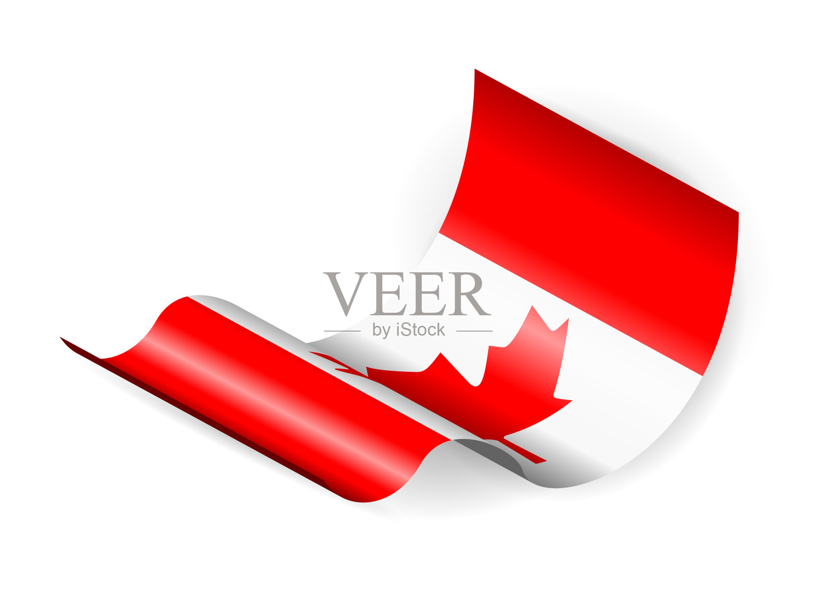 挥舞着加拿大国旗插画图片素材