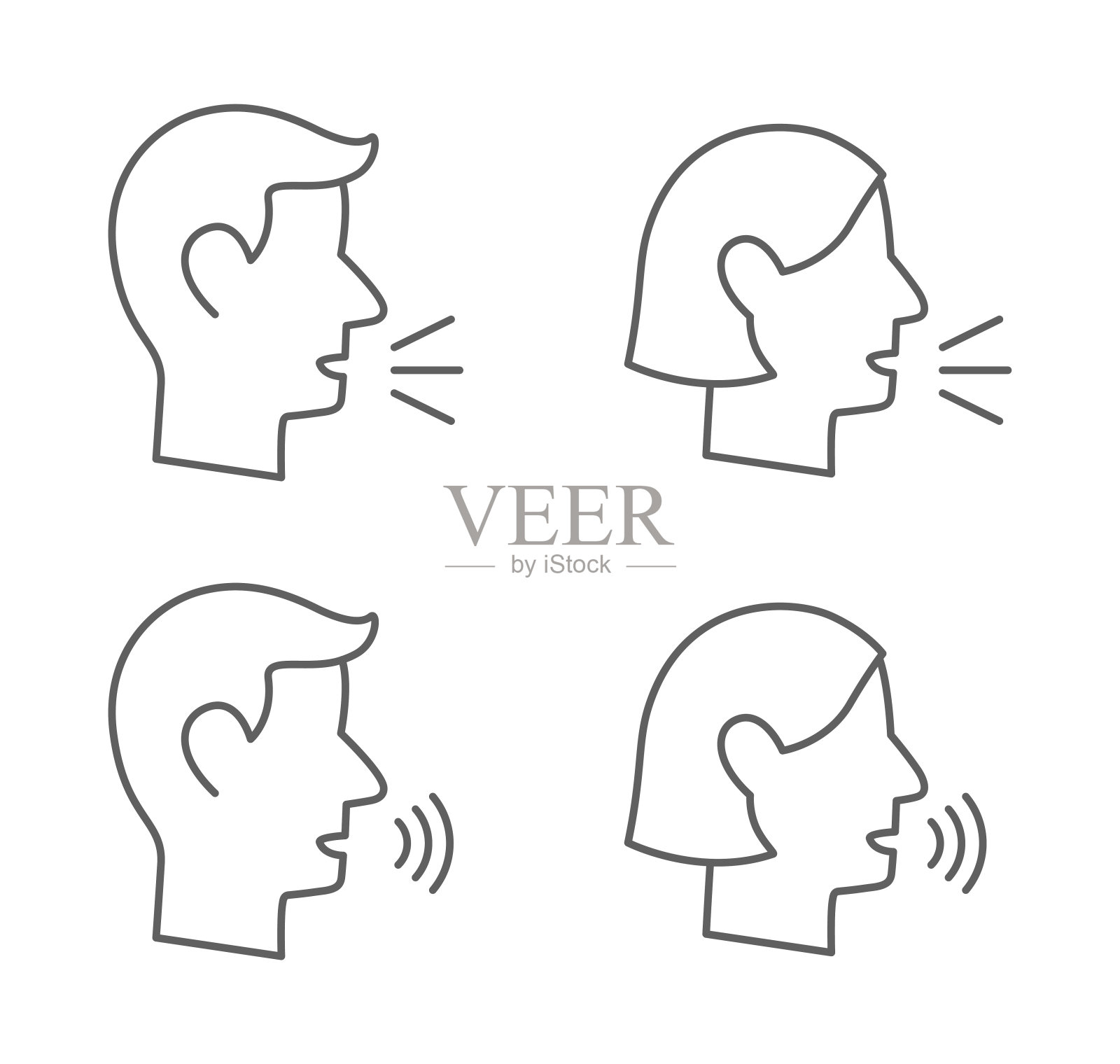 男人女人的头插画图片素材