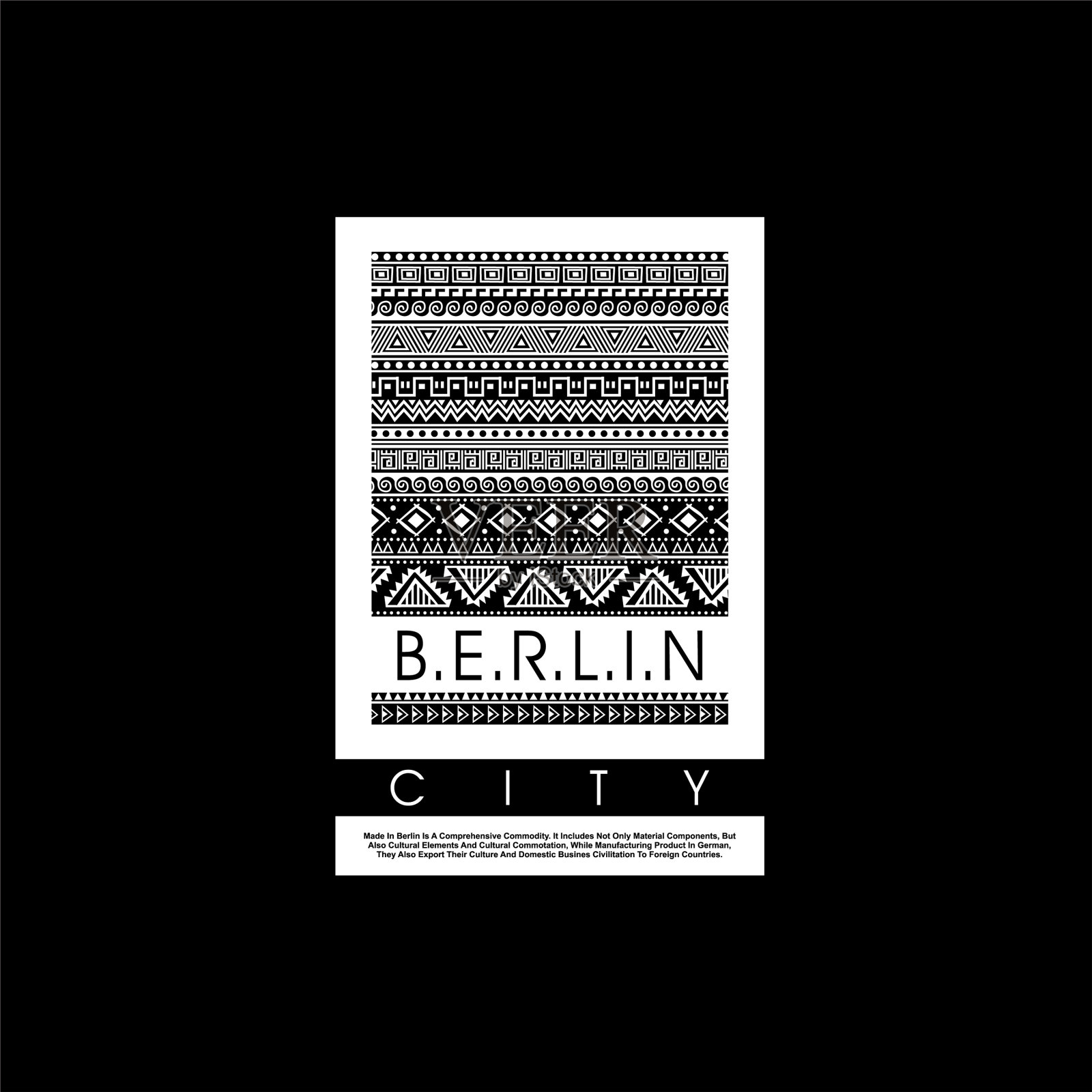 柏林简约复古时尚插画图片素材