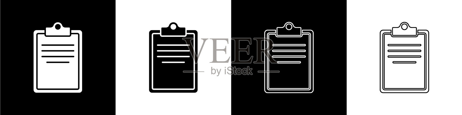 将检查表图标隔离在剪贴板上图标素材