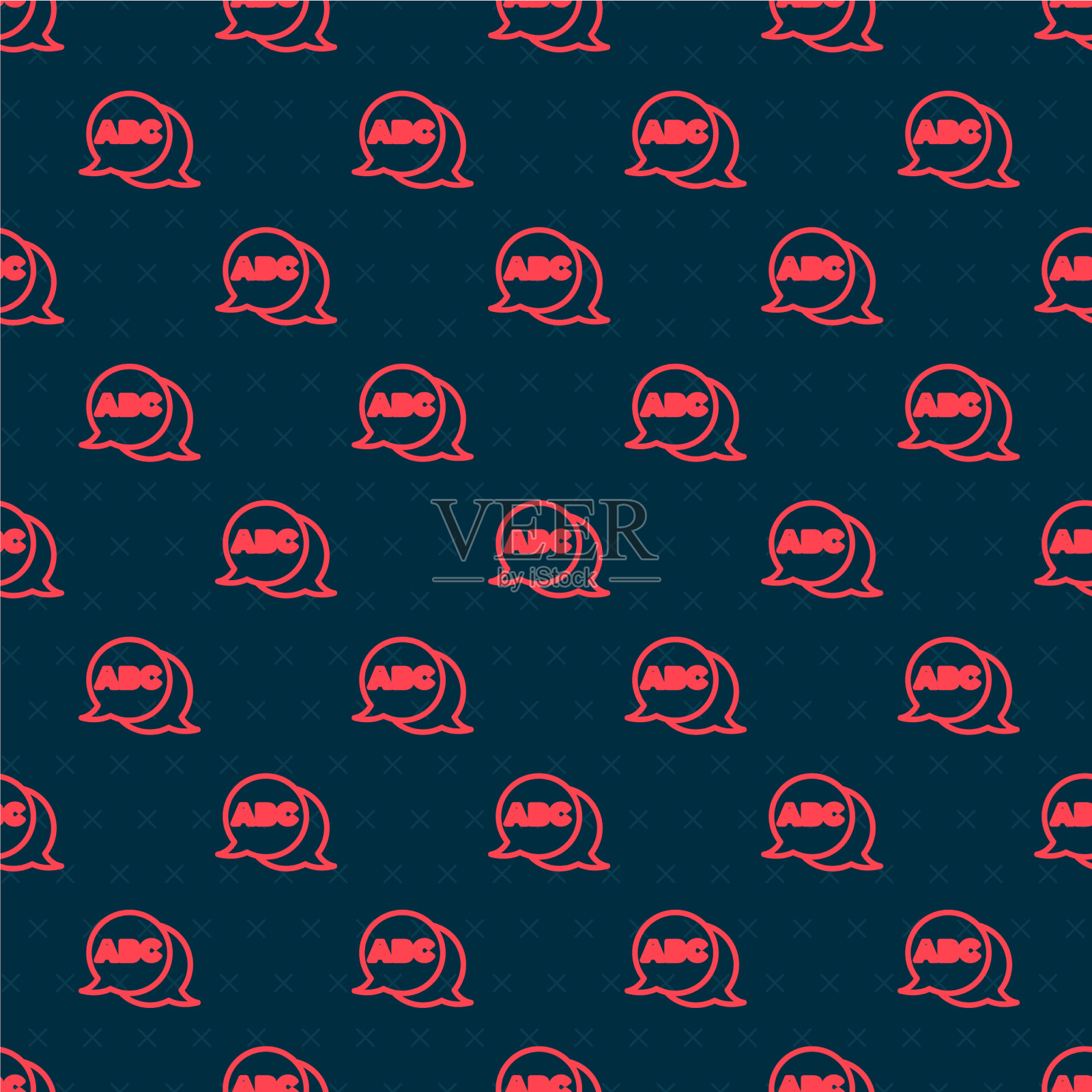 红色线条字母图标隔离无缝模式插画图片素材