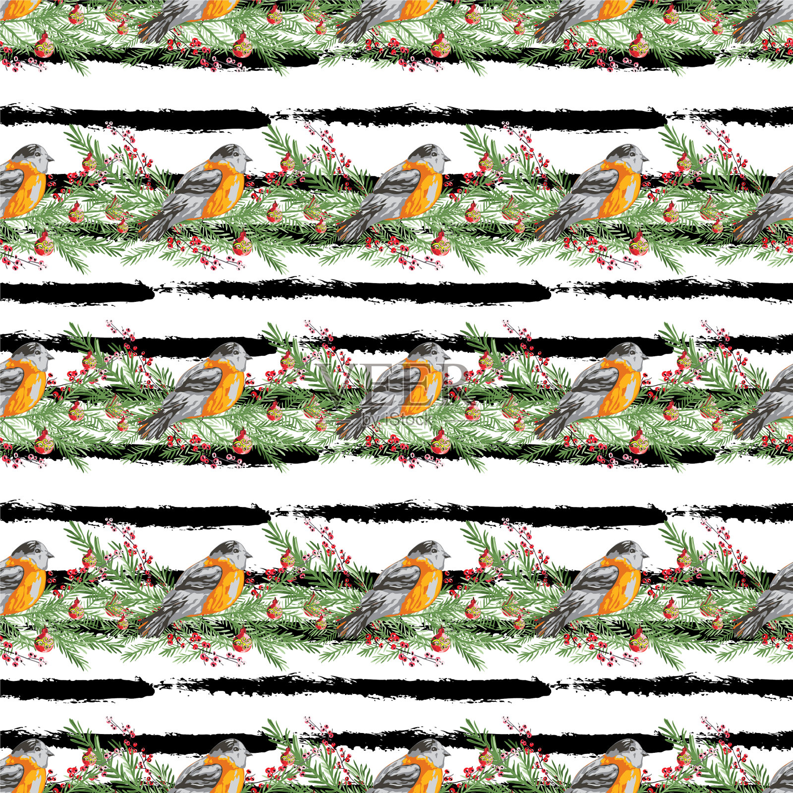 冬天无缝模式插画图片素材