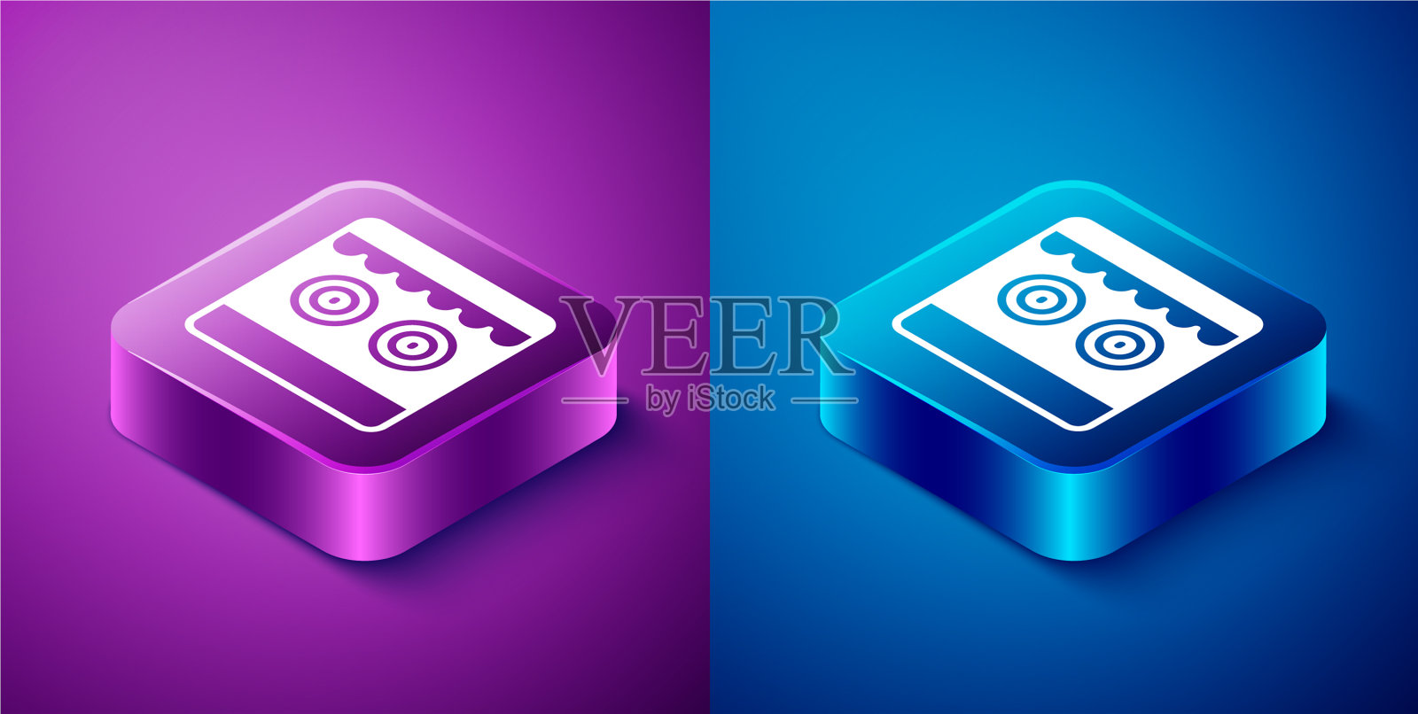 等距射击场图标孤立在蓝色图标素材