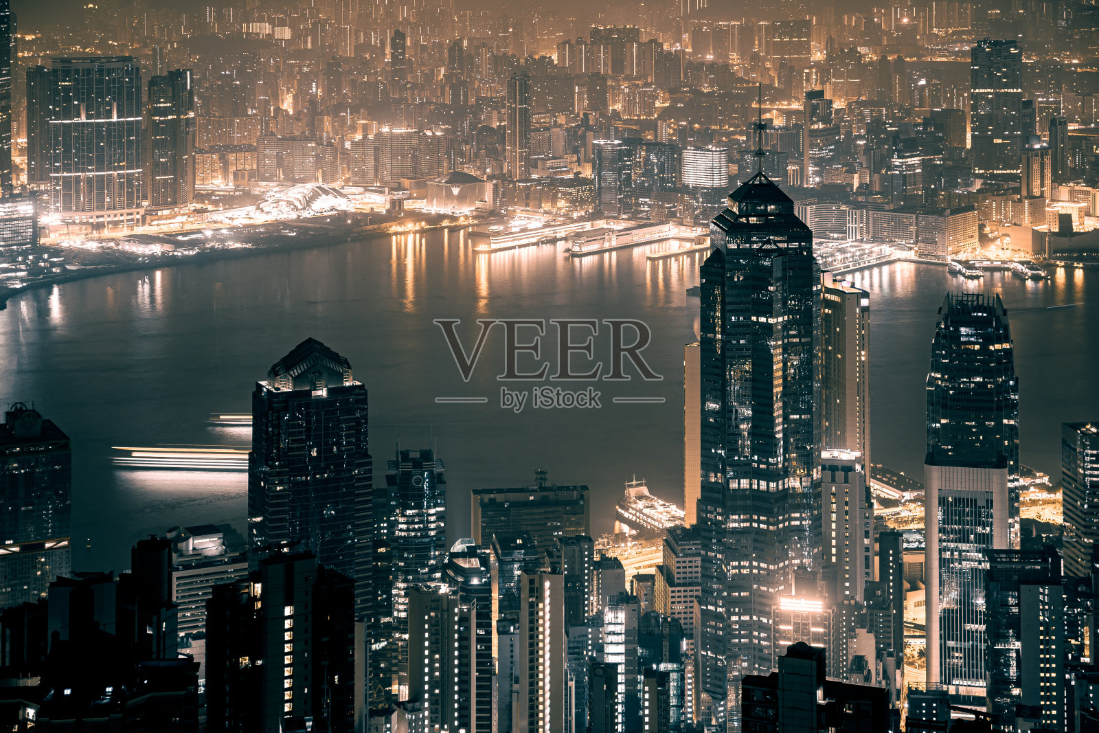 香港城市景观;从太平山顶照片摄影图片