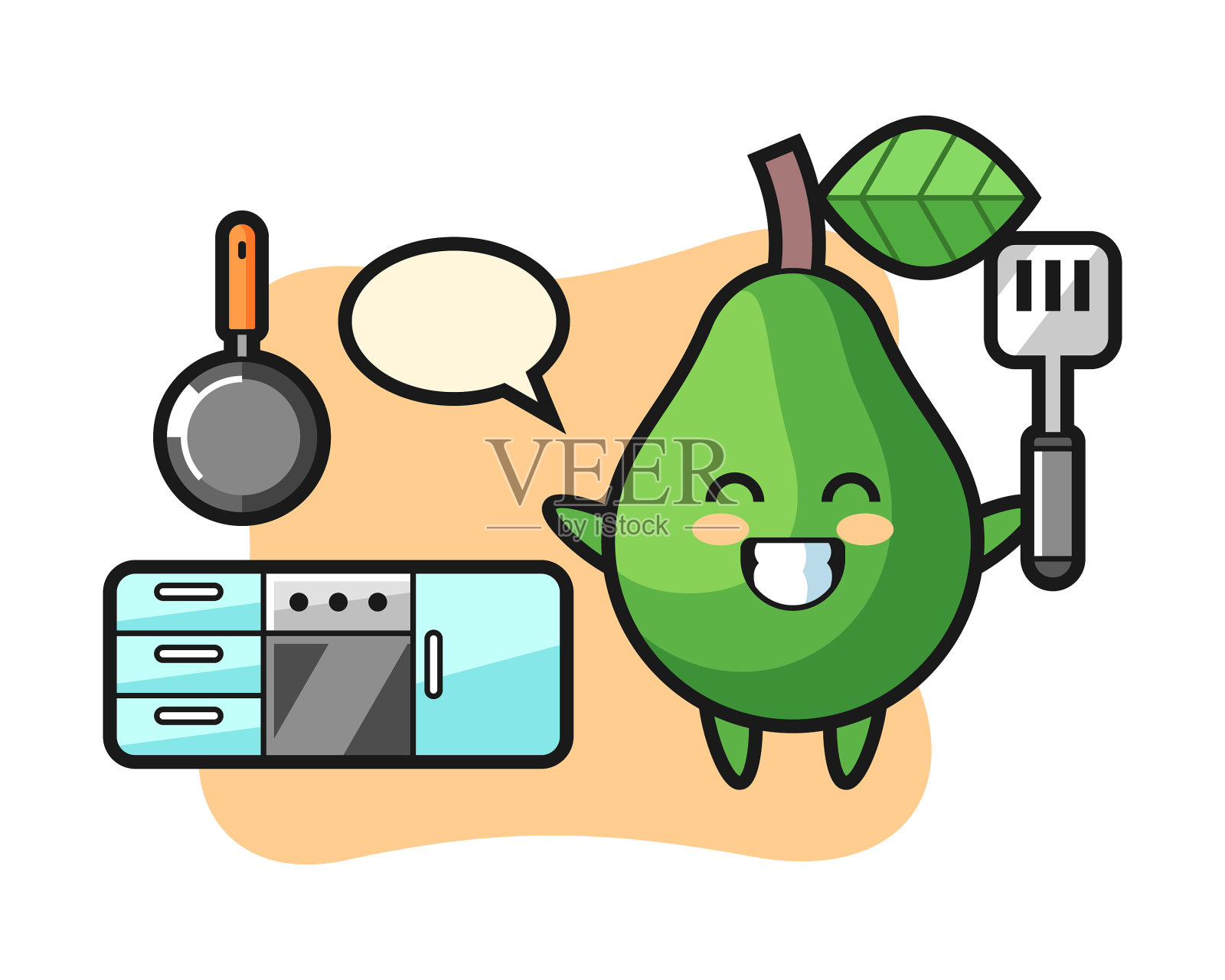 牛油果是厨师的拿手好菜插画图片素材