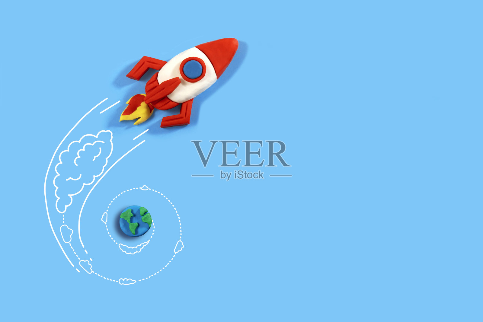 飞向太空的太空火箭照片摄影图片