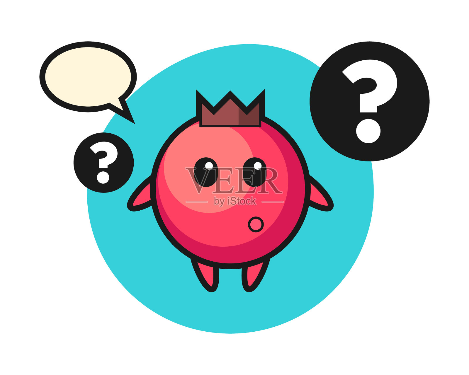 带问号的卡通蔓越莓插画图片素材