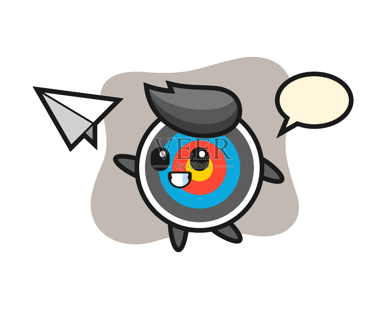 目标射箭卡通人物扔纸插画图片素材