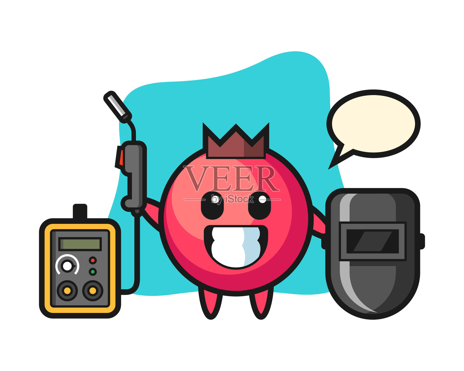 角色吉祥物蔓越莓作为一个焊工插画图片素材