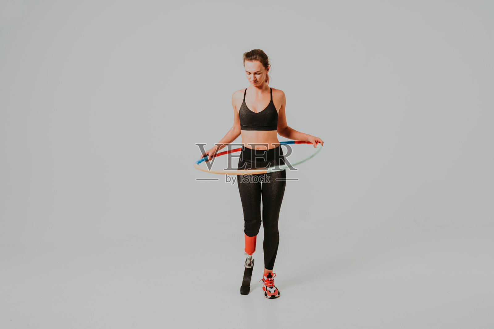 漂亮的女人，假肢照片摄影图片