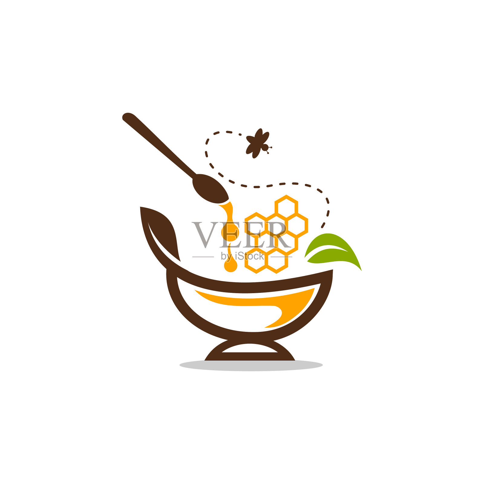 养蜂场标签隔离有机蜂蜜产品插画图片素材