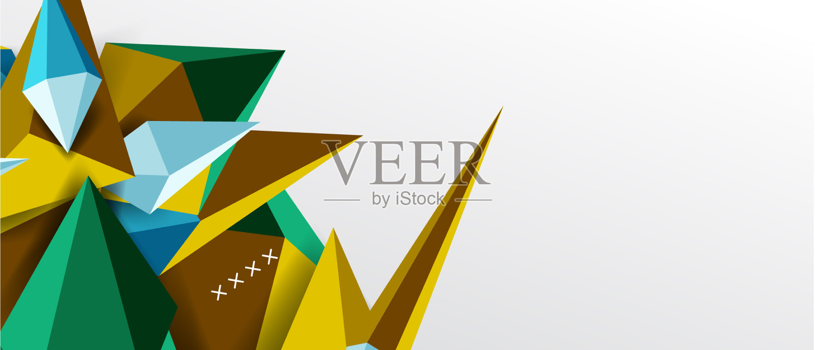 三维低聚抽象形状背景插画图片素材