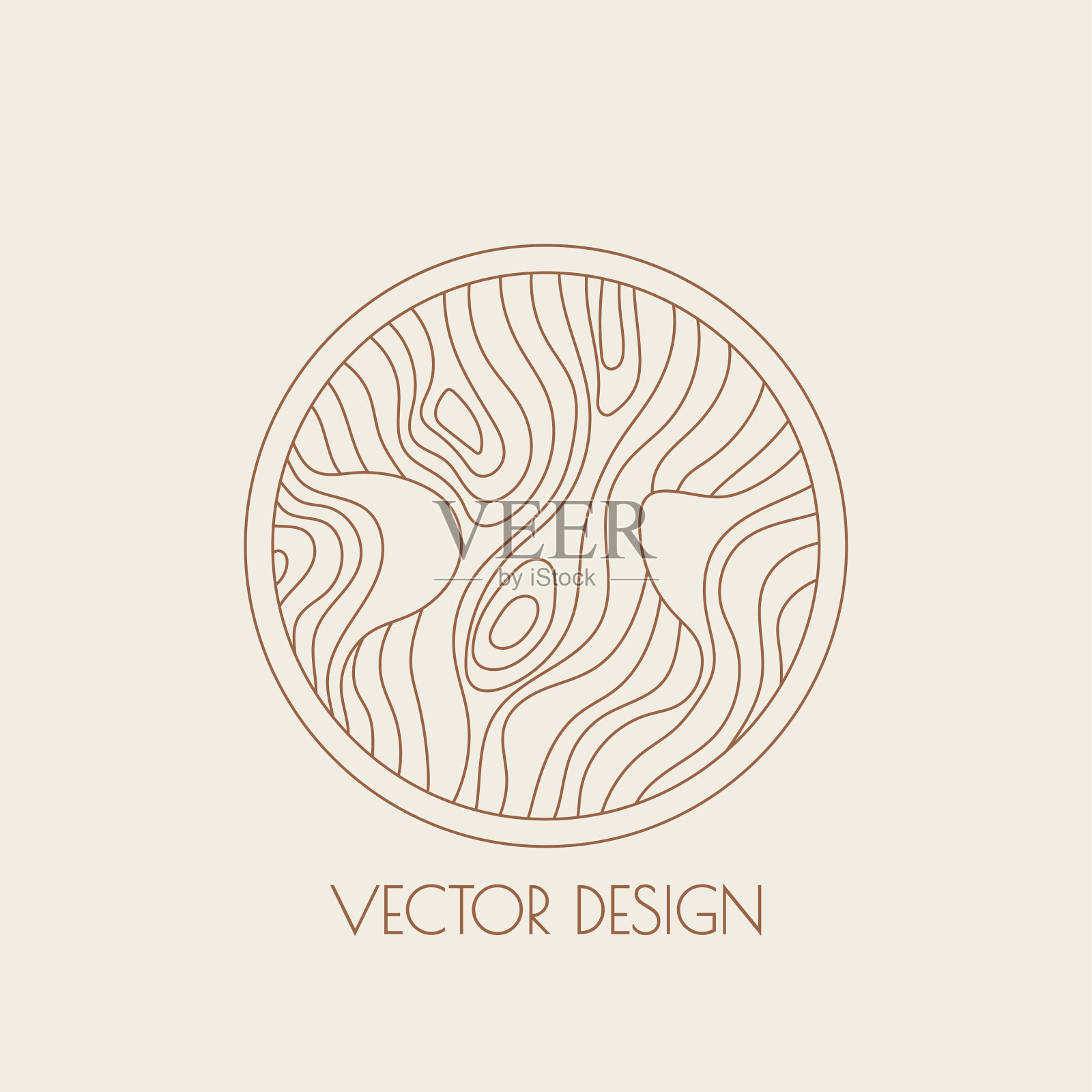 圆形标志与有机形状插画图片素材