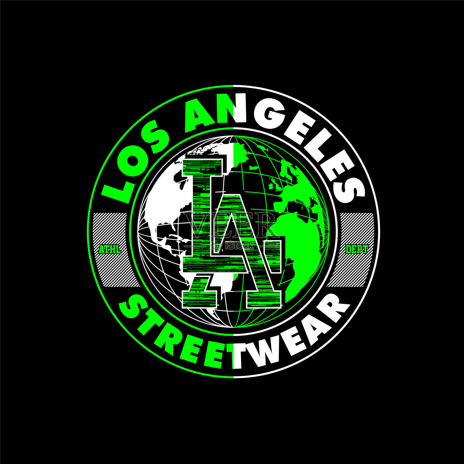 洛杉矶街头服饰复古时尚插画图片素材