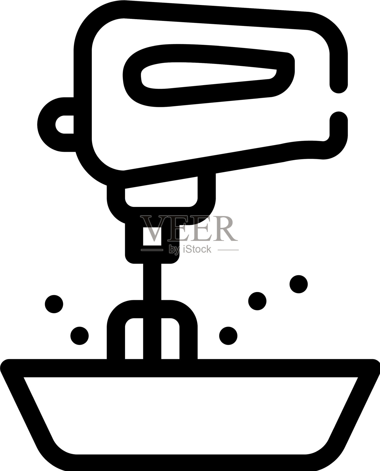 搅拌机厨房工具线图标设计元素图片