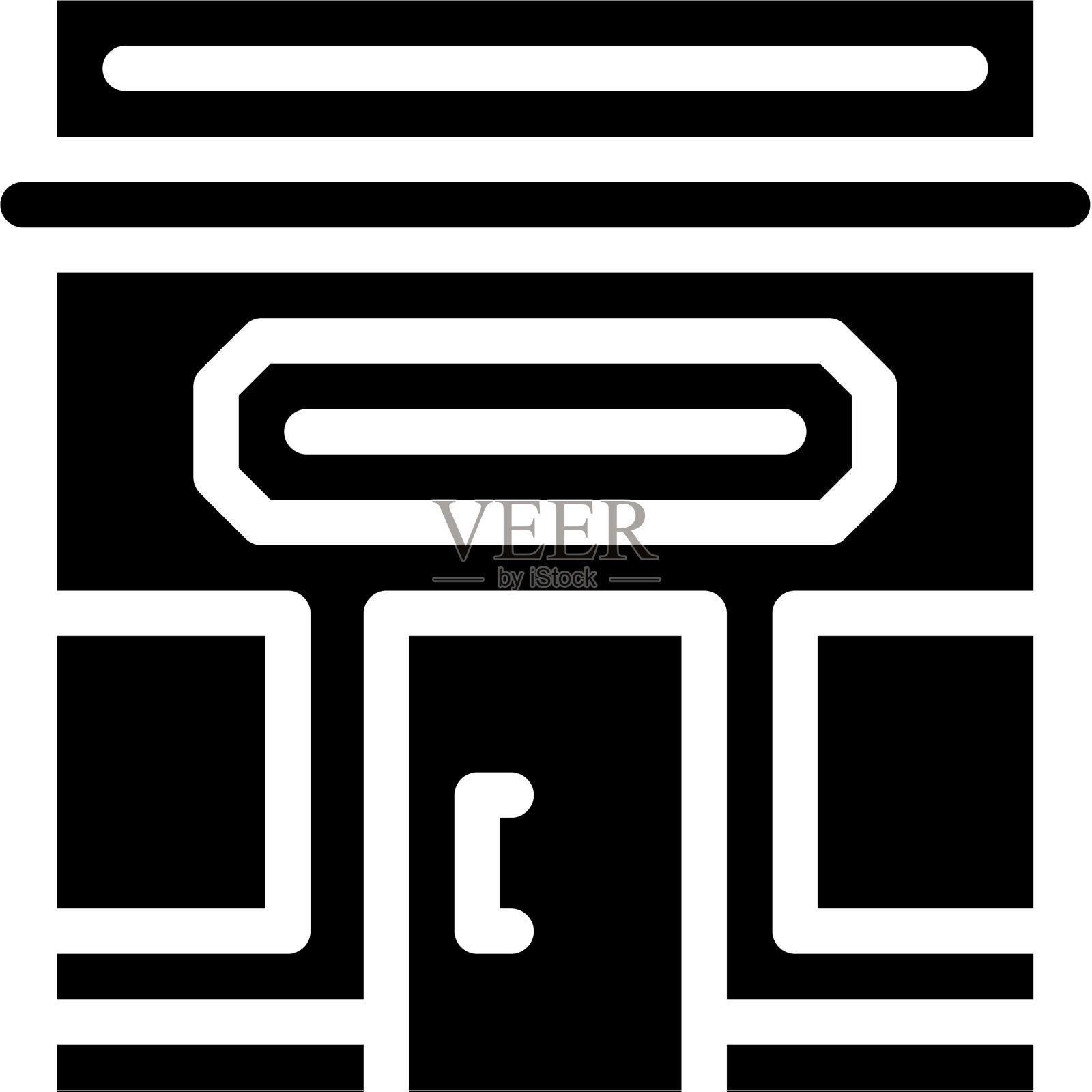 商店建筑字形图标符号图标素材