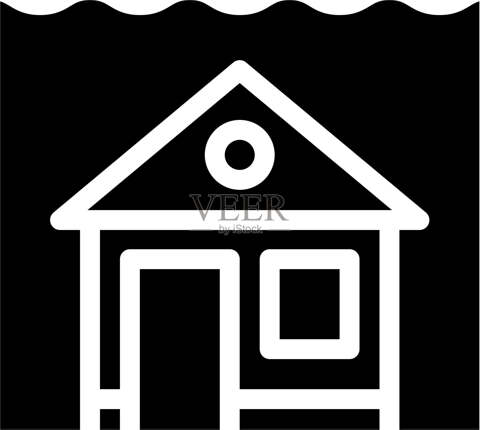 海平面上升字形图标设计元素图片