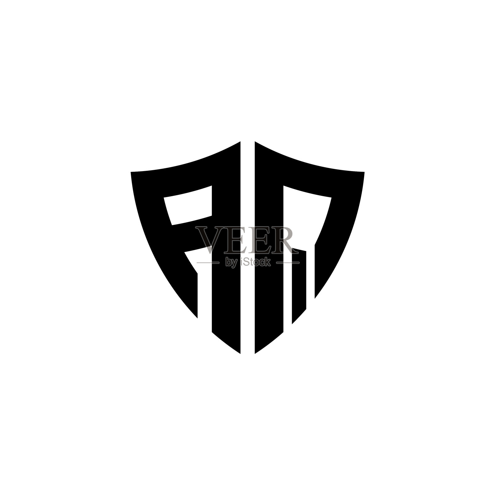 Aq徽标与盾形设计模板插画图片素材