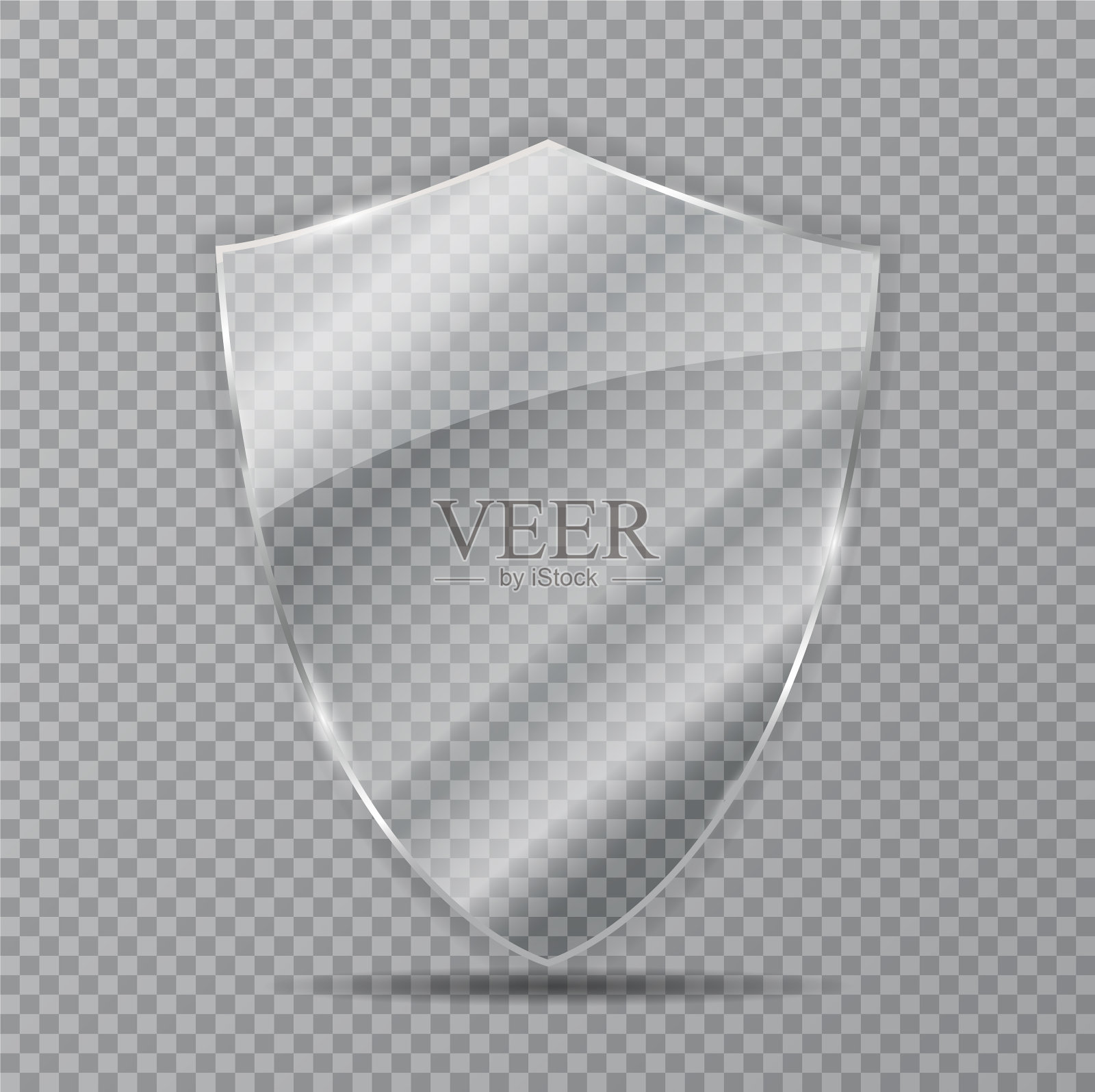 透明防护罩上的防护玻璃插画图片素材