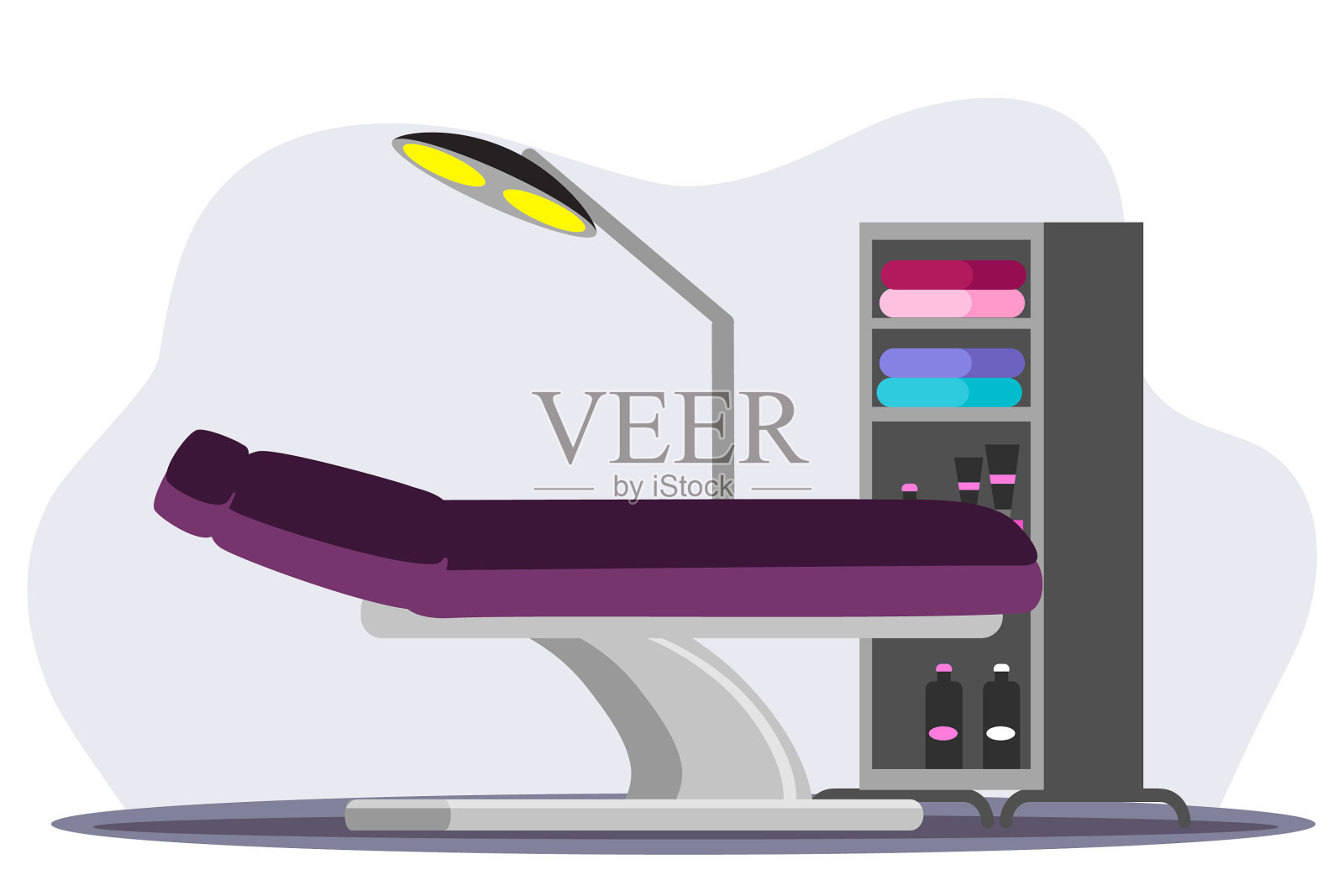 扁平美容美发家具设计元素图片