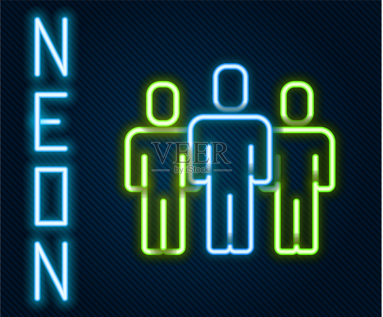 发光霓虹线用户组图标隔离上插画图片素材