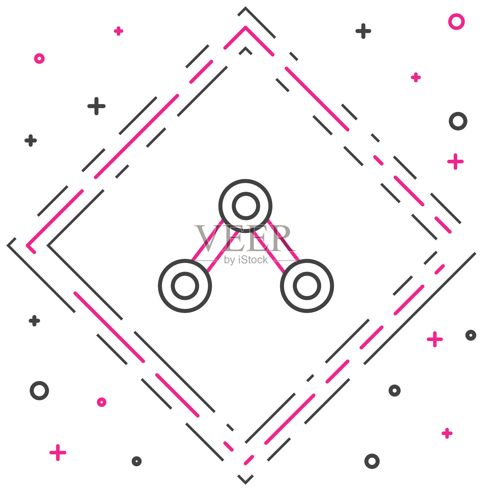 线分子图标孤立在白色背景上图标素材