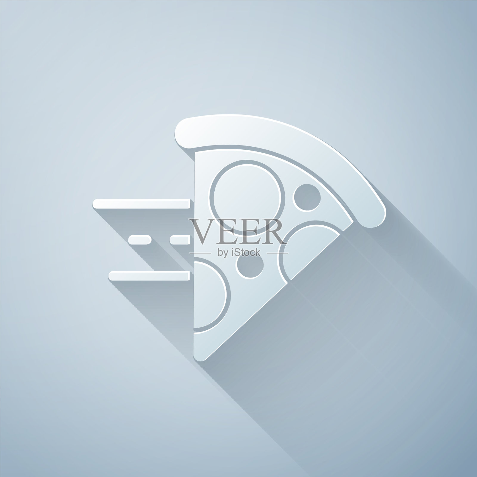 剪纸网上订购和速递披萨插画图片素材