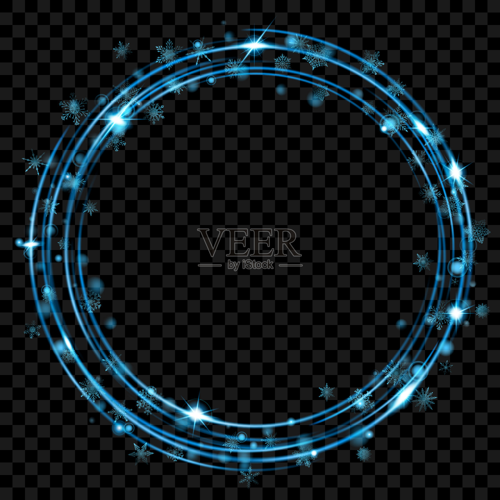 浅蓝色发光环插画图片素材