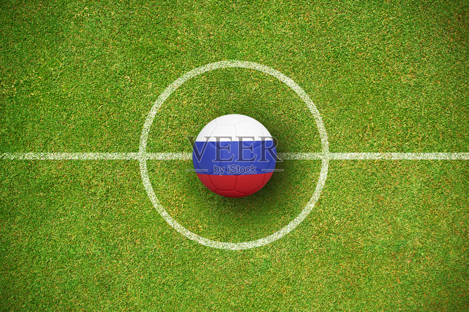 合成图像的足球在俄罗斯的颜色照片摄影图片