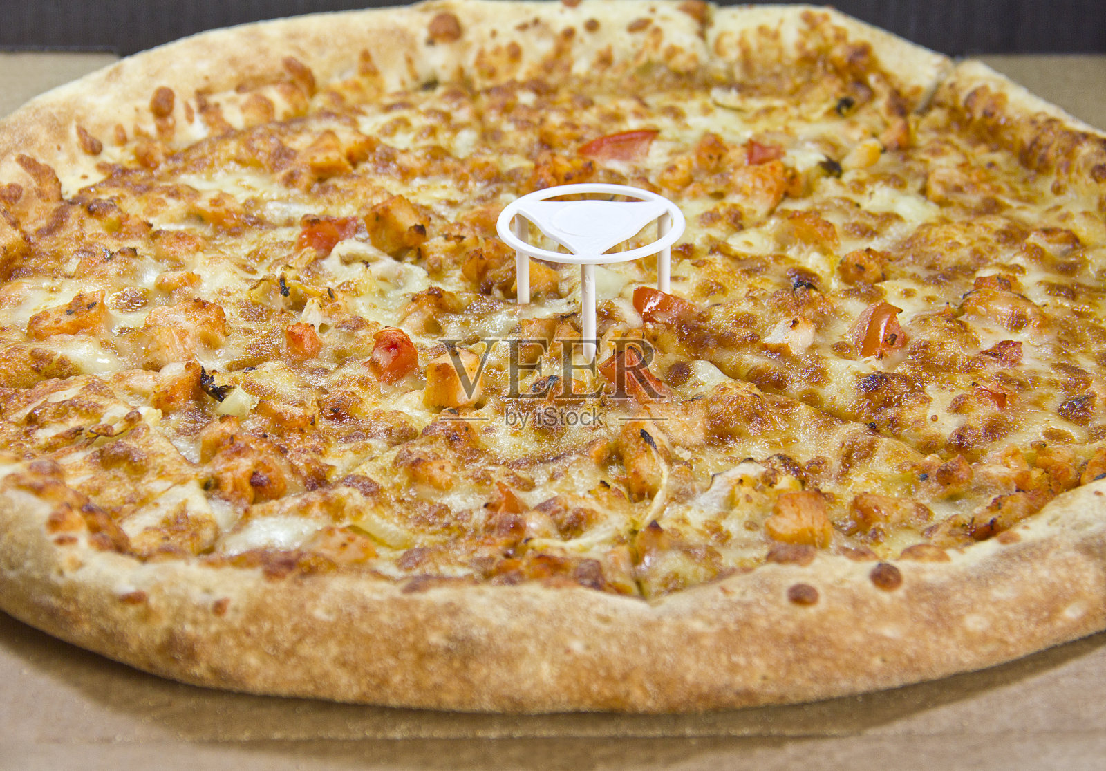 烧烤鸡肉披萨照片摄影图片