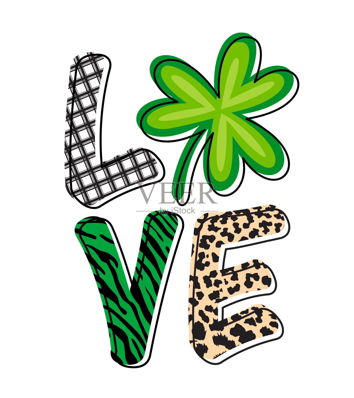 Shamprock爱设计。圣派翠克节。设计元素图片