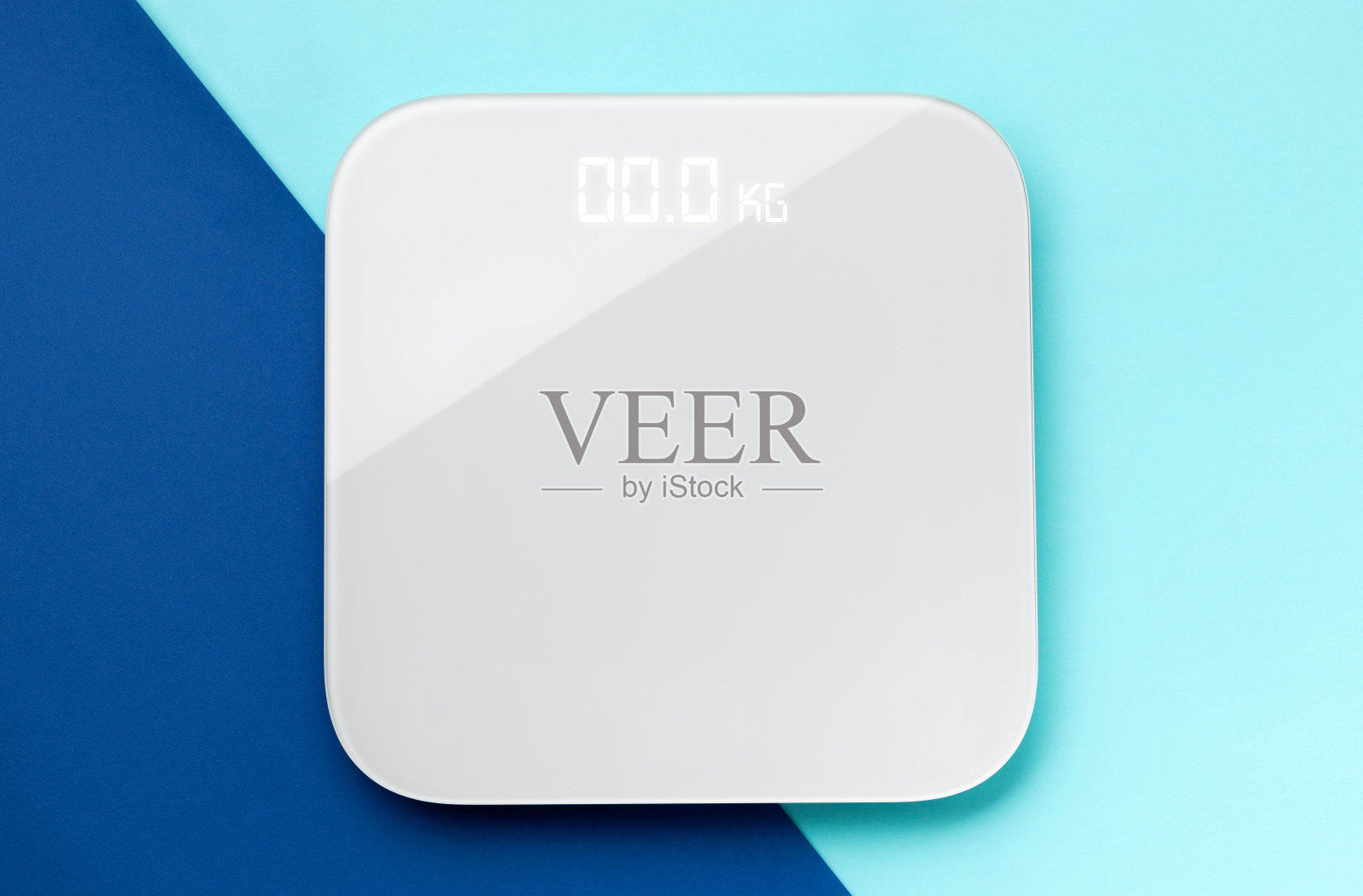 平铺顶视图缩放蓝色双背景与复制空间照片摄影图片