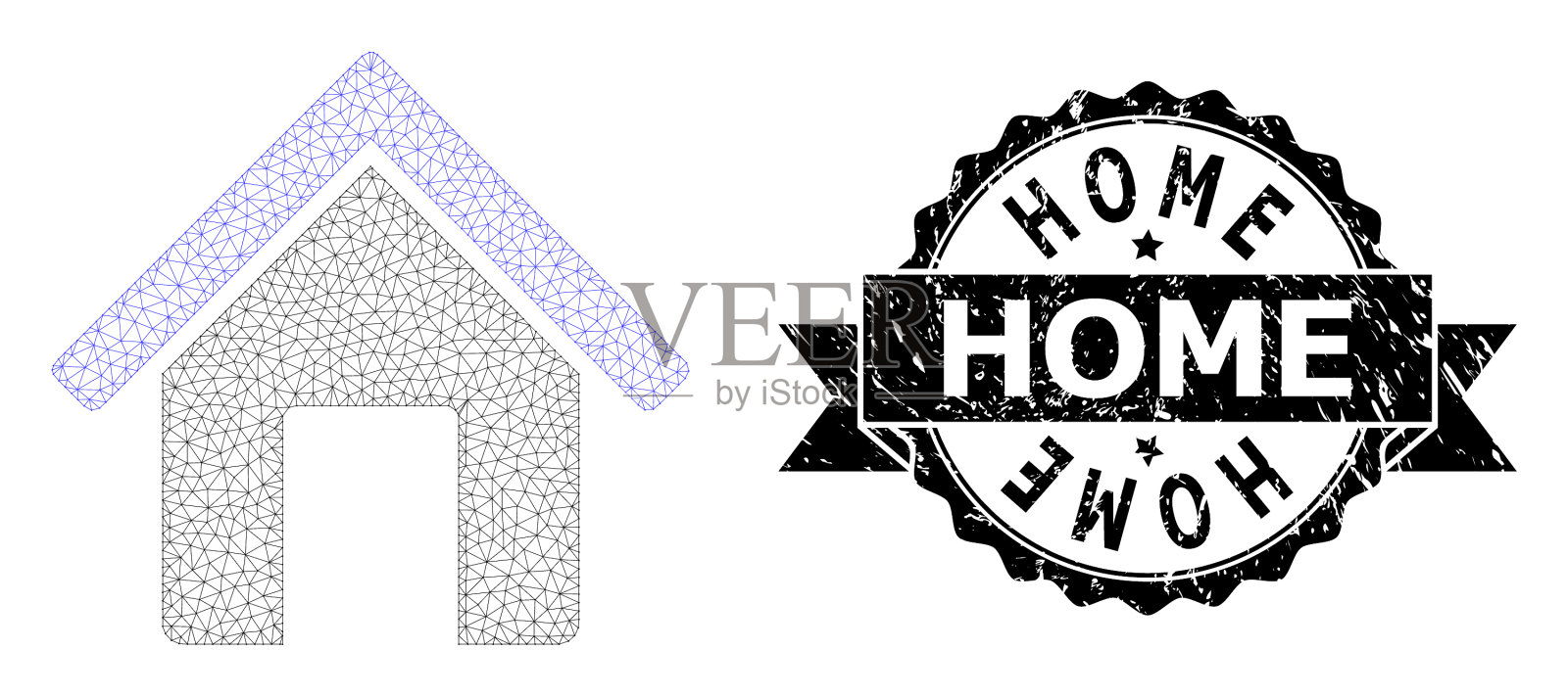 橡胶家缎带密封和网不面家插画图片素材