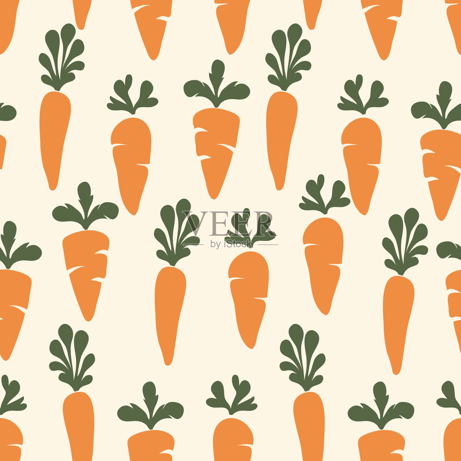 时尚胡萝卜蔬菜矢量无缝模式插画图片素材