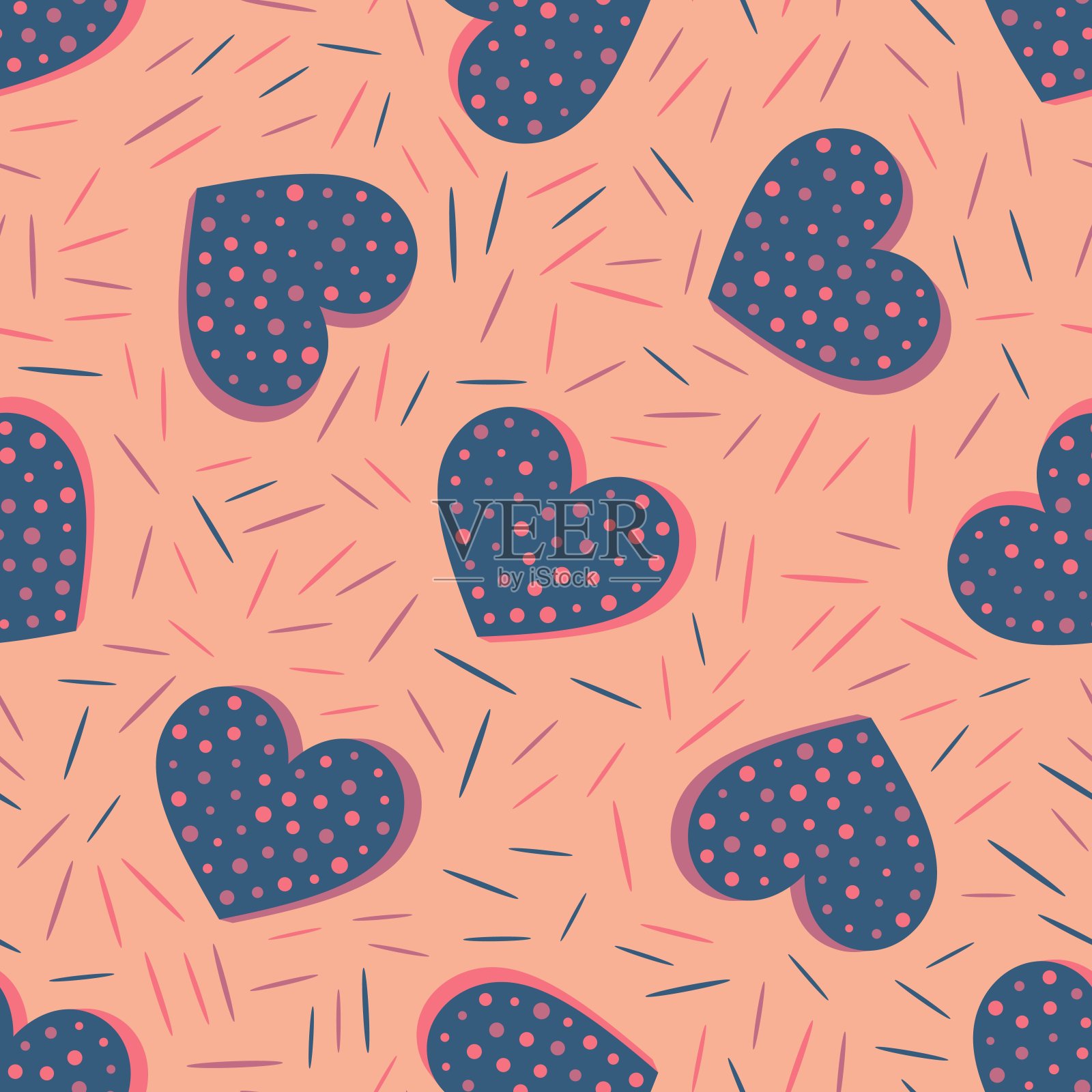 无缝的抽象模式。织物或纸张印刷的美丽纹理。矢量插图。可爱的彩色背景。插画图片素材