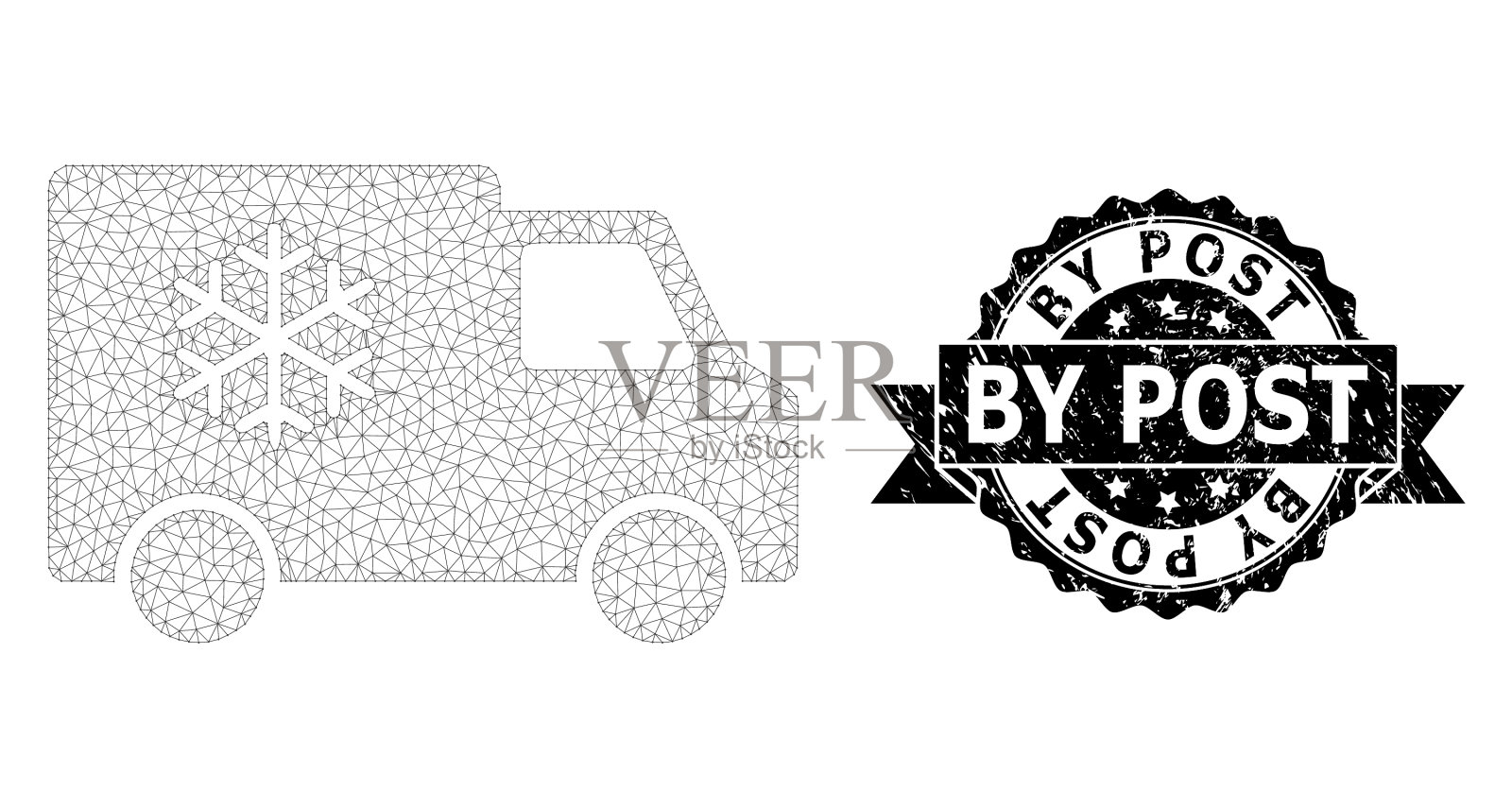 橡胶贴带水印和网不面网插画图片素材