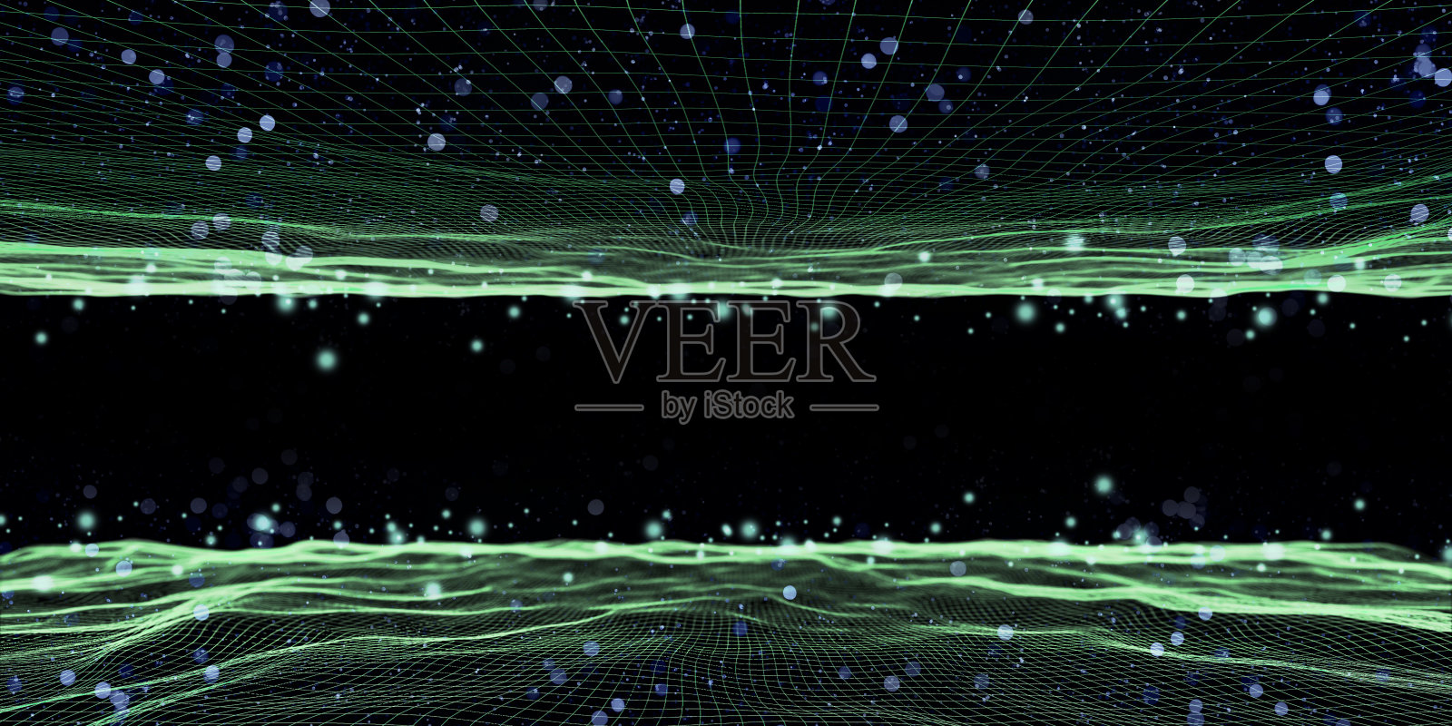 螺旋网格多色方波和散景抽象三维插图照片摄影图片